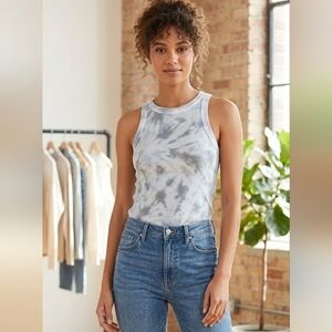 5 For $25✨️Gap Womens Extra Small Xs Tie Dye Blue Rib Knit Soft Tank Top Shirt